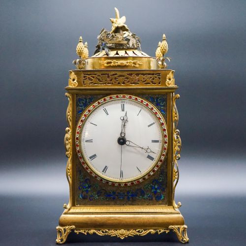 Gilt Brass Musical Mantel Canton Clock