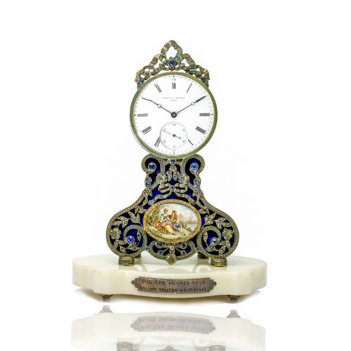 19th Century  Rococo Style Miniature Table Clock