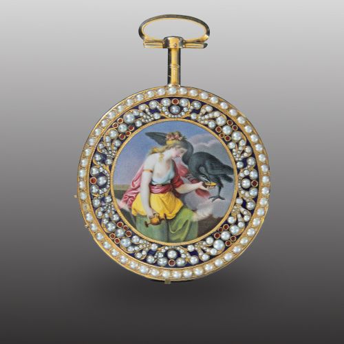 Jaquet Droz Painted Enamel Hebe Pocket Watch
