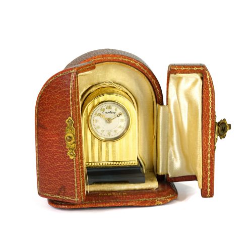 20th Century 14k Gold  Miniature Desk Clock