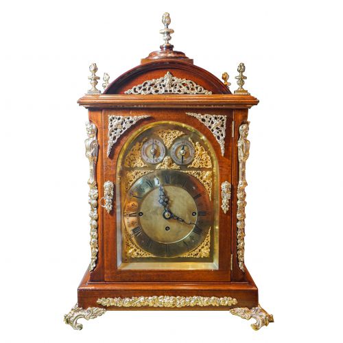 19th Century Brass Mounted Mahogany Chiming Bracket Clock