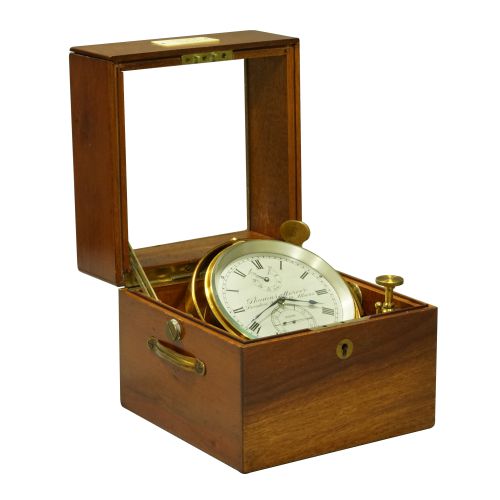 20th Century English Marine Chronometer and deck box