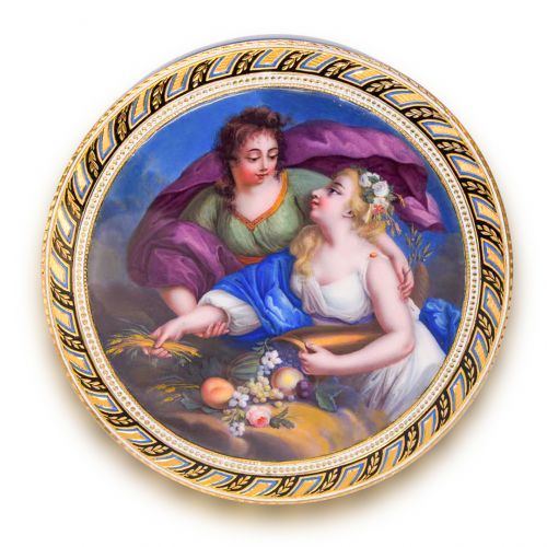 Swiss 18K Gold and Enamel Candy Box
