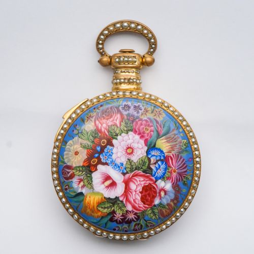 Chinese Market Enamel Quarter Repeating Pocket Watch