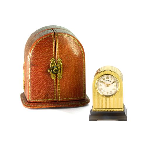 20th Century 14k Gold Miniature Desk Clock