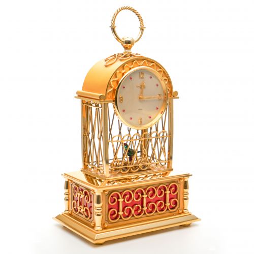 20th Century Swiss Bird Cage Automaton Clock