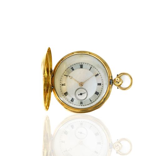 Capt & Freundler Yellow Gold Hunter Case Pocket Watch