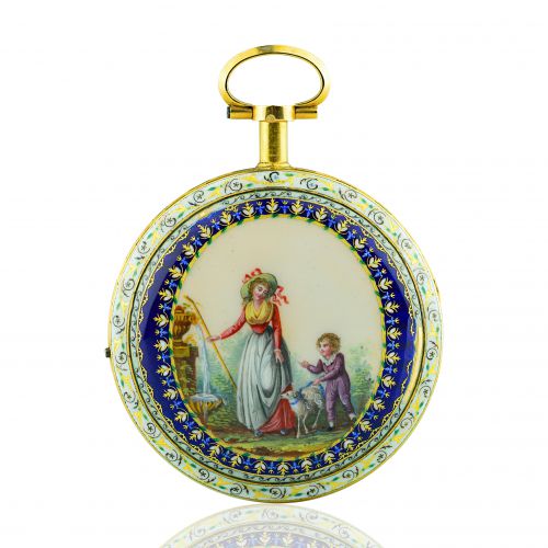 Cartier & Mourier Enamel Quarter Repeater Pocket Watch