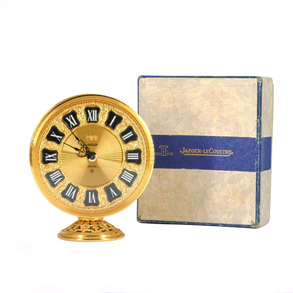 JaegerLeCoultre Gilt Brass Alarm Desk Clock MacauTimepiece Museum