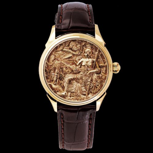 Athena -18K Gold Microcarving Wristwatch