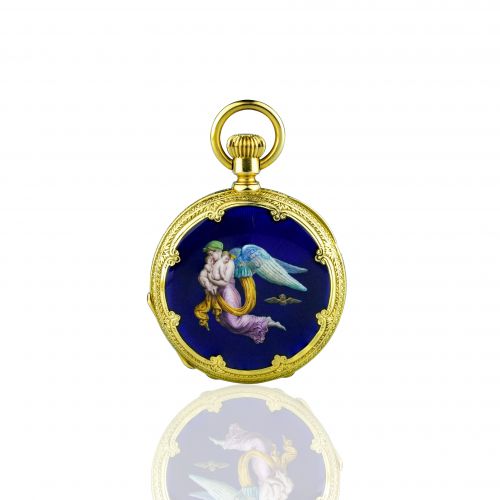 Patek Phillipe 18K Gold Painted Enamel Pocket Watch(Day and Night)