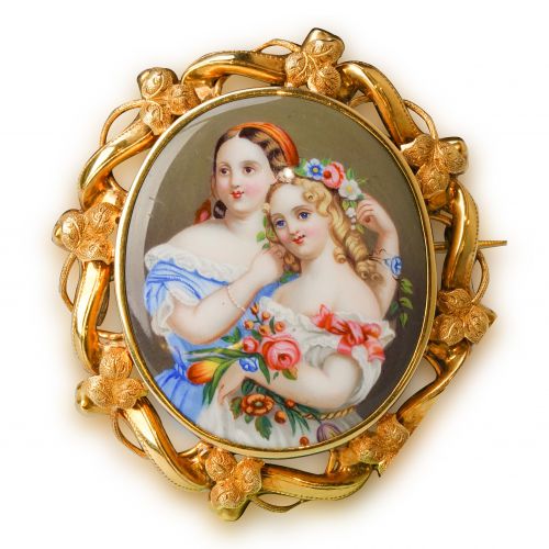 Paul Reynaud &Co. 18K Gold and Enamel Brooch