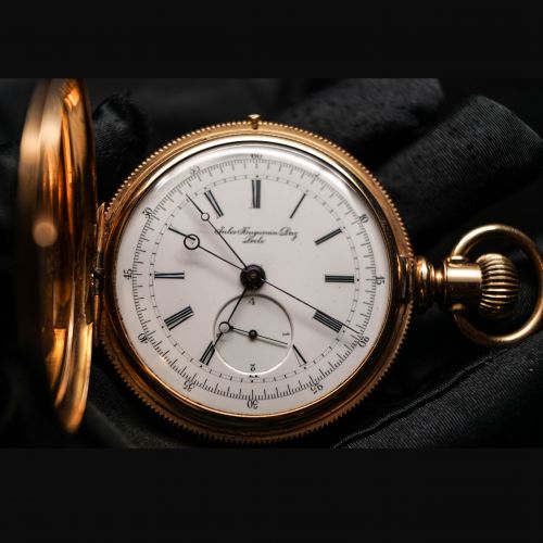 Jules Huguenin Droz Double-Train Foudroyante Seconds Pocket Watch