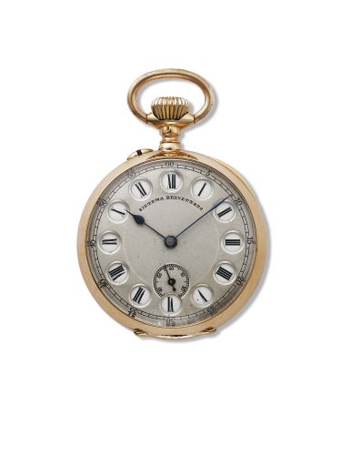 18K Pink Gold Openface Jump 24-Hour Pocket Watch