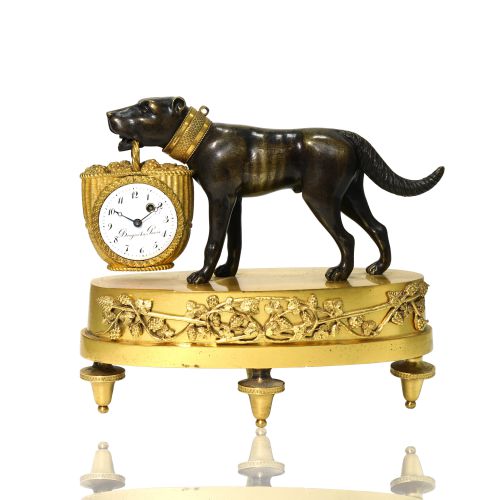 十九世纪铜鎏金动物造型座钟